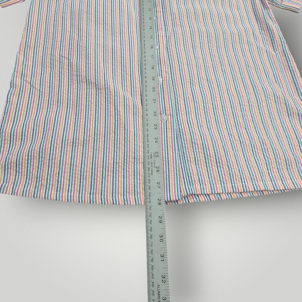 VTG Boca Bay Seersucker Vacation Shirt Women's S Multicolor Striped Button Up - Picture 12 of 15
